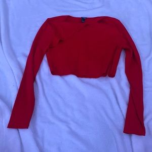 comfy cropped shirt with slit